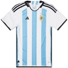 Adidas Men's Argentina FA Home Authentic Jersey in White/Light Blue