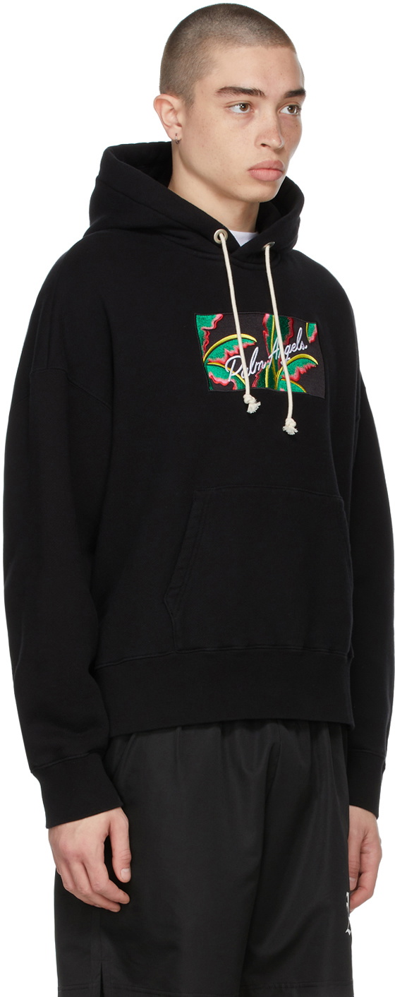 Palm Angels Black Tropical Logo Hoodie Palm Angels