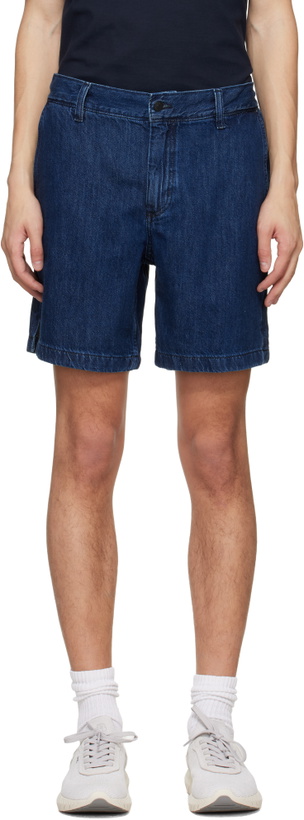 Photo: BOSS Blue Elasticized Waistband Denim Shorts