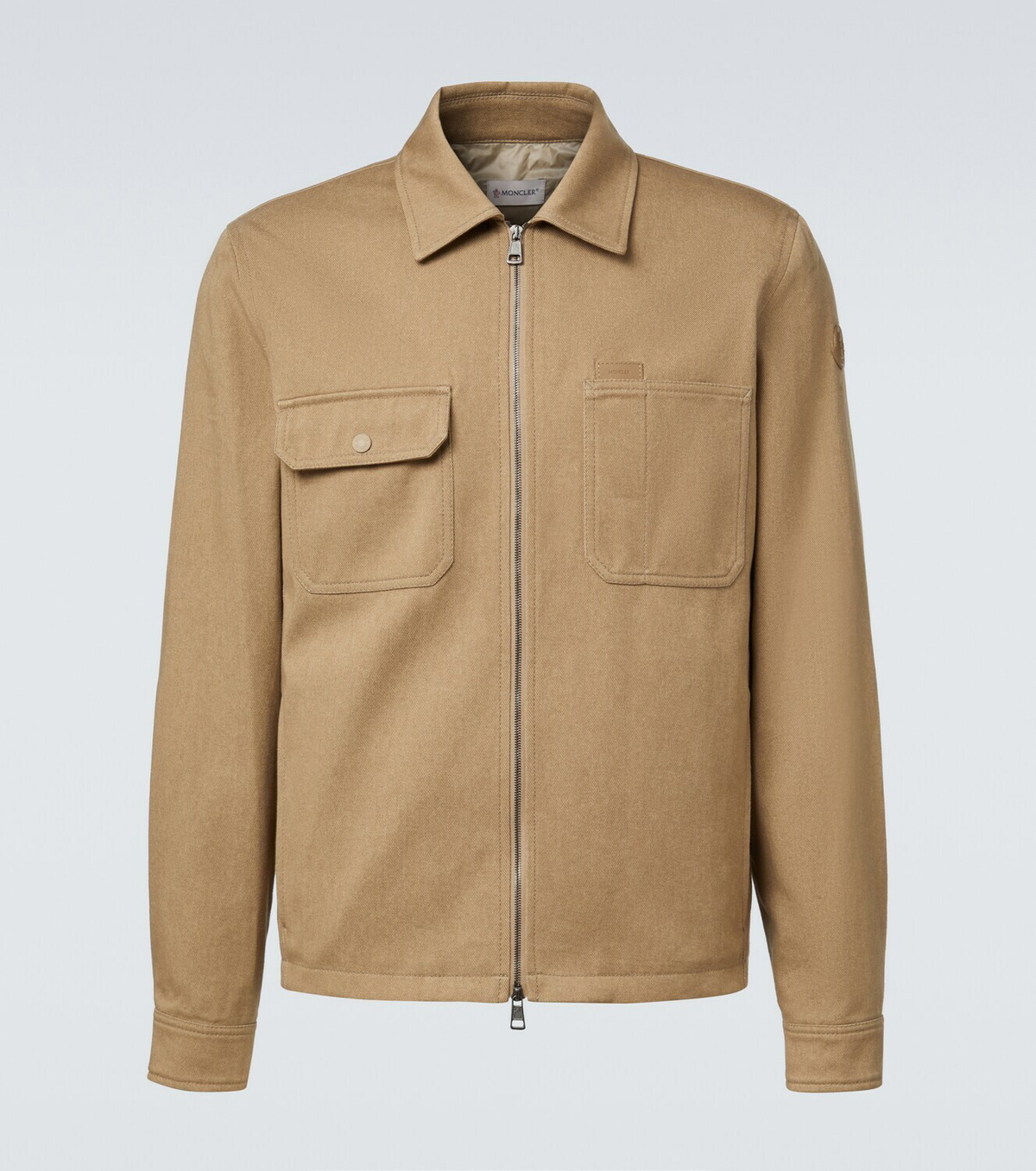 Moncler Leather-trimmed cotton jacket