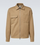 Moncler Leather-trimmed cotton jacket