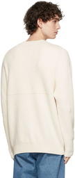 Tom Wood Off-White Wool Round Neck Knit Sweater