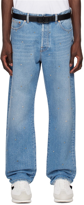 Photo: Valentino Blue Rockstud Jeans