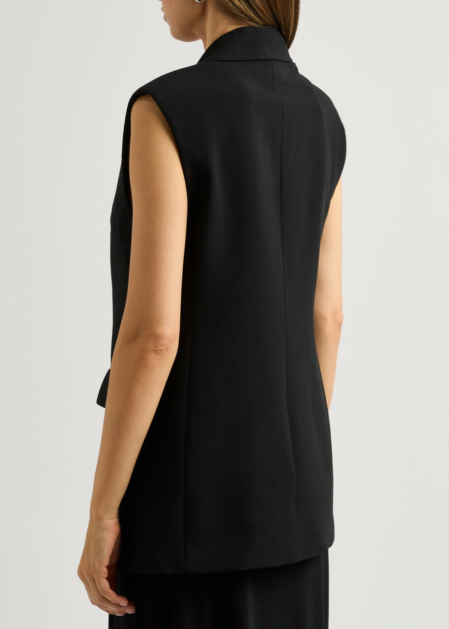 Vince Sleeveless Woven Blazer Black