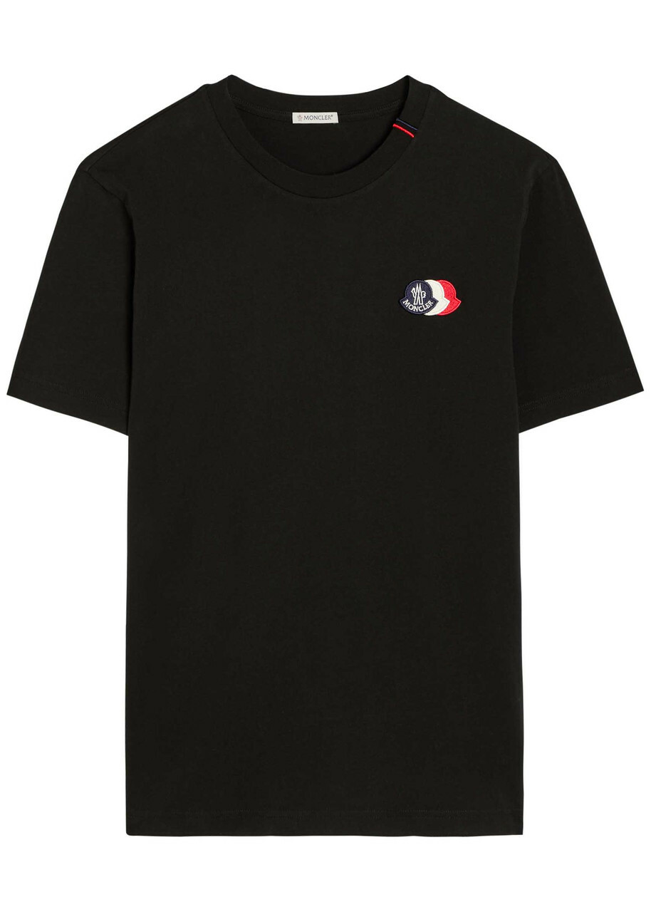 未使用　モンクレール　Top Embroidered Logo Canotta Moncler Embroidered Varsity Logo Cotton Jersey Tee - Black – Kith