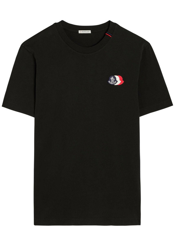 Photo: Moncler Logo-appliquéd Cotton T-shirt Black
