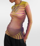 Jean Paul Gaultier Striped mesh top