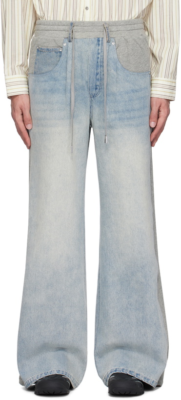 Photo: C2H4 Gray & Blue Paneled Jeans