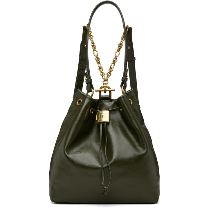 Photo: BALMAIN Green Pulse Calfskin Leather Backpack