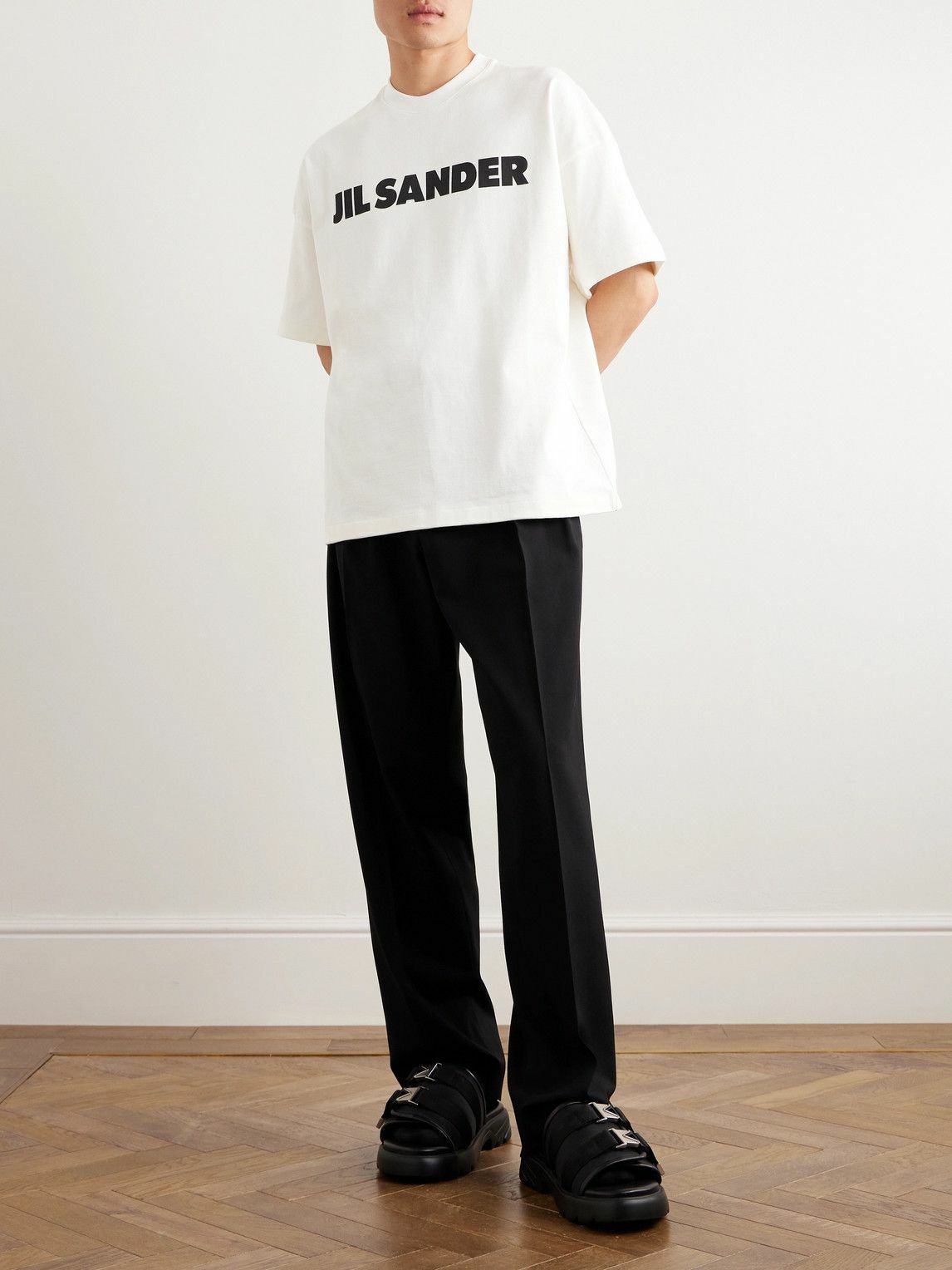 Jil Sander - Logo-Print Cotton-Jersey T-Shirt - White Jil Sander
