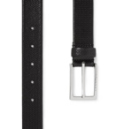 Hugo Boss - 3cm Black Ceddy Textured-Leather Belt - Black
