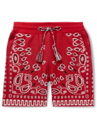 Alanui - Straight-Leg Bandana-Jacquard Cotton-Blend Drawstring Shorts - Red
