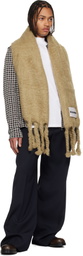 Jil Sander Beige Wide Wool Blend Scarf