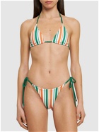 CASABLANCA Striped Tech Jersey Triangle Bikini Top