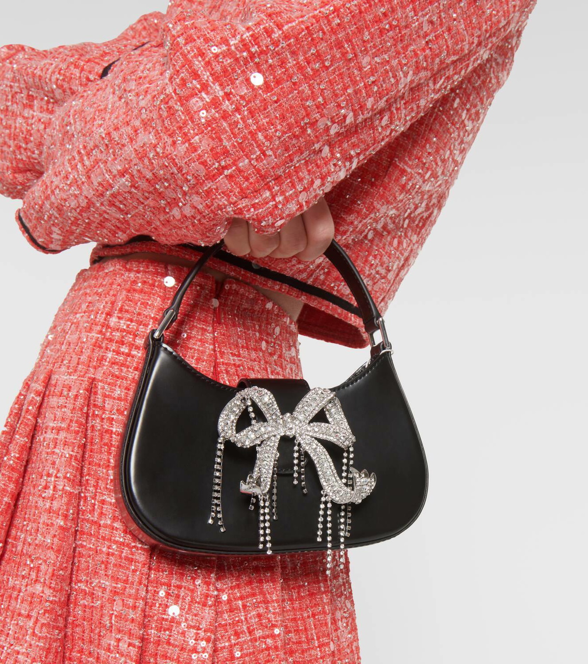 【Self-Portrait】ハンドバッグ Handbag The Bow Micro in Black with Diamanté – self-portrait-US