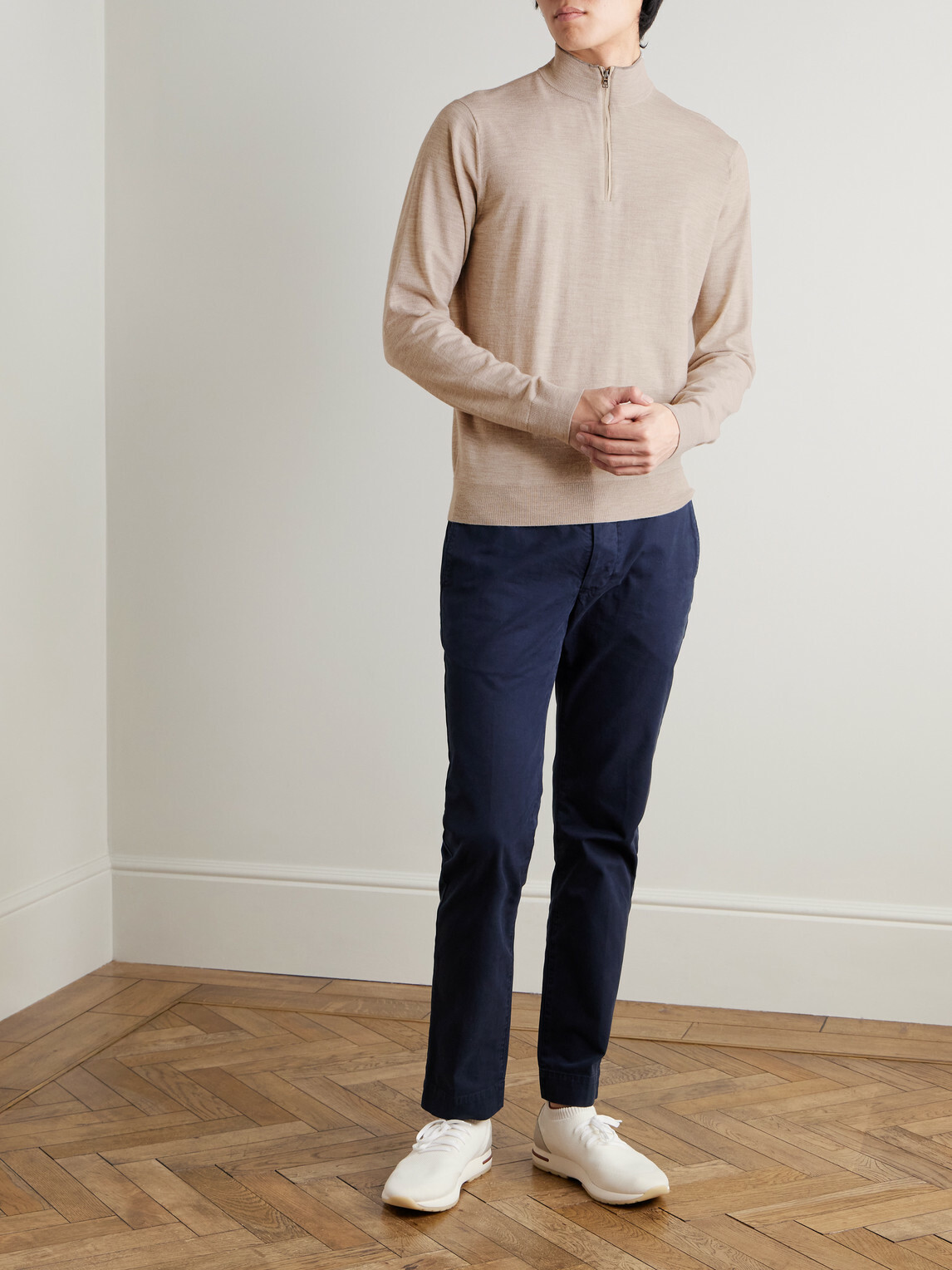 Peter Millar - Excursionist Flex Merino Wool-Blend Half-Zip Sweater - Neutrals
