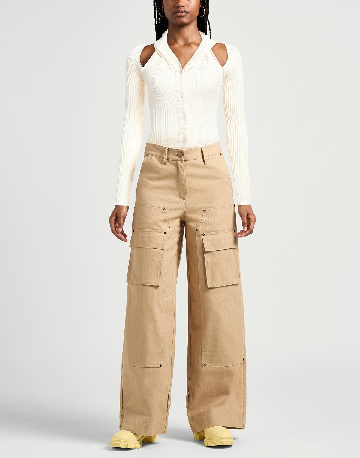 Andreādamo Womens Cardigan Ivory