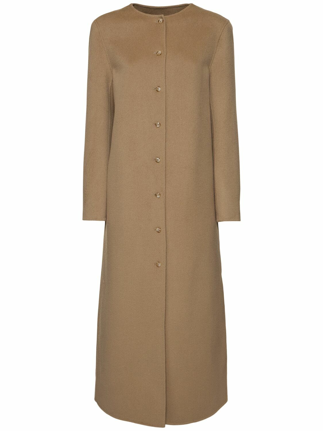 LOULOU STUDIO Martil Round Neck Long Coat Loulou Studio