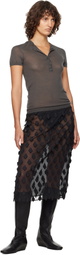 Paloma Wool Black Tris Midi Skirt