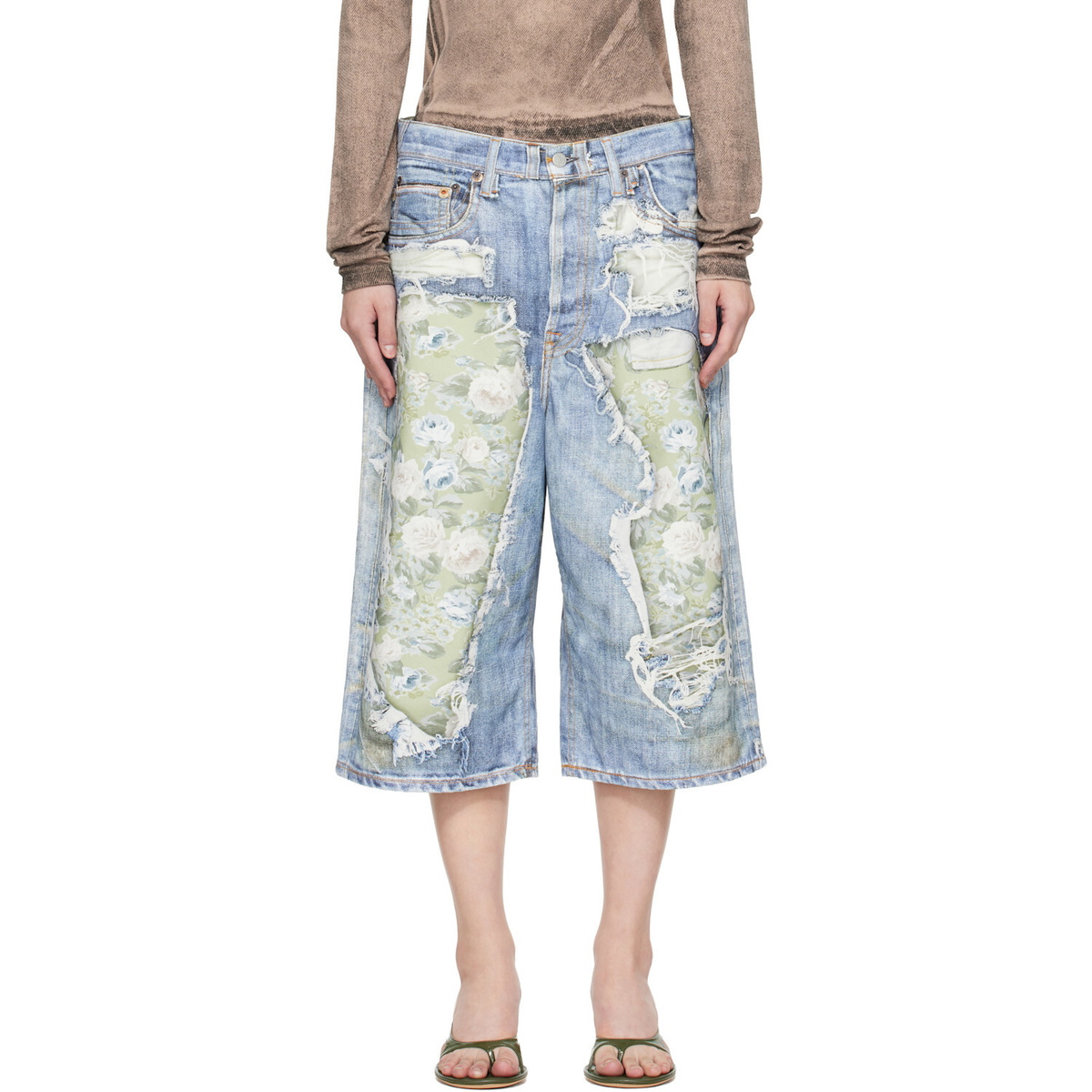 Acne Studios Blue Trompe-l’Oeil Denim Shorts