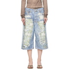 Acne Studios Blue Trompe-l’Oeil Denim Shorts