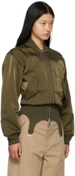 Dion Lee Khaki Convertible Rib Reversible Bomber Jacket