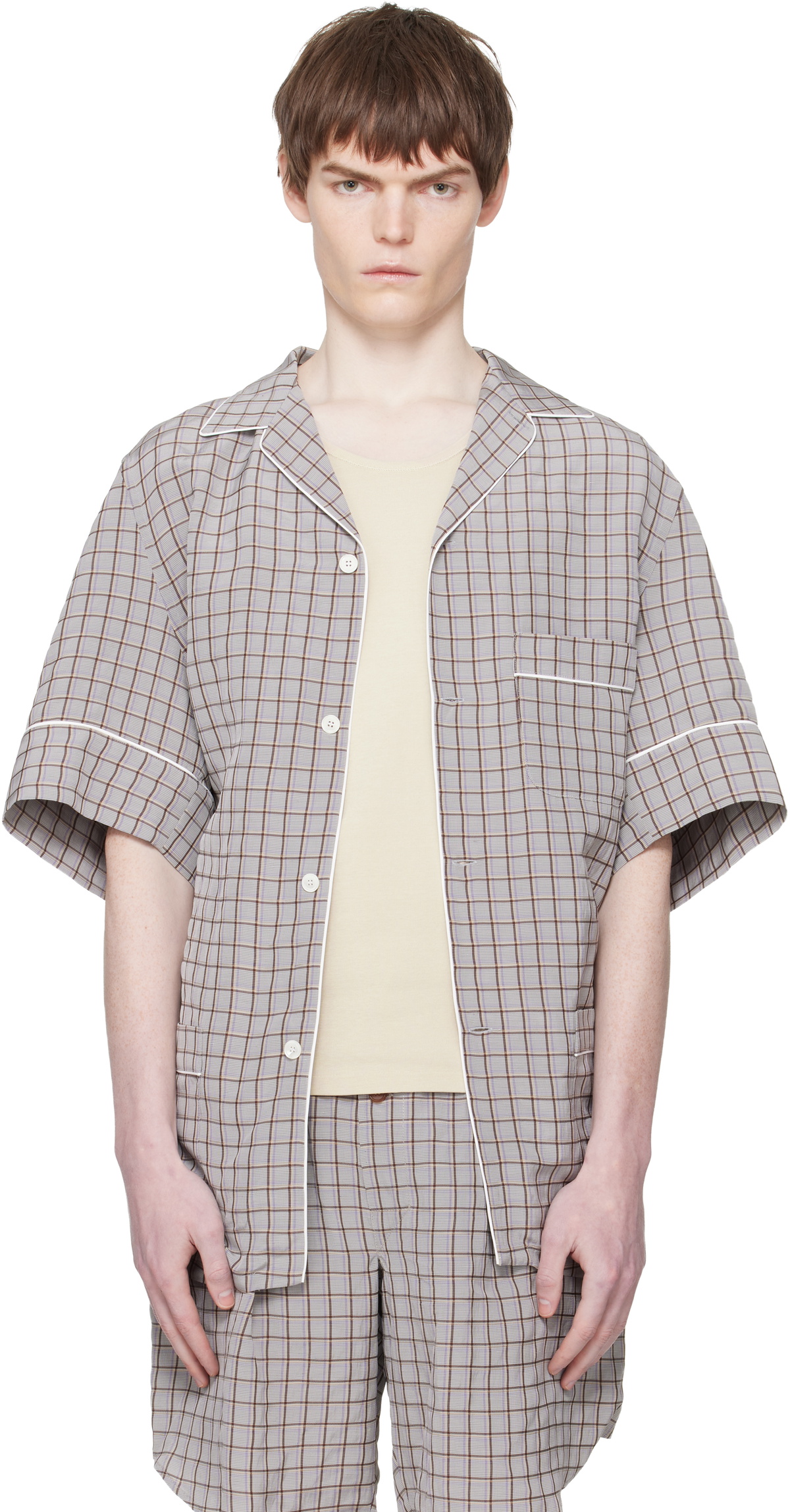 Hed Mayner Gray & Brown SS Shirt