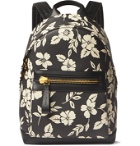 TOM FORD - Floral-Print Full-Grain Leather Backpack - Black