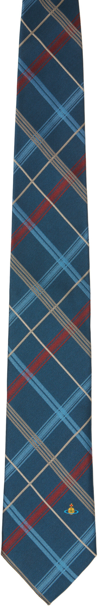 Vivienne Westwood Blue 8.5cm Check Tie