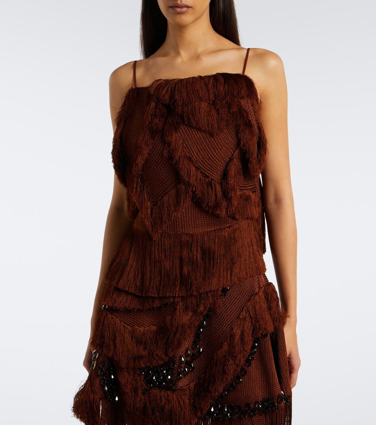 Xu Zhi Braided fringed top