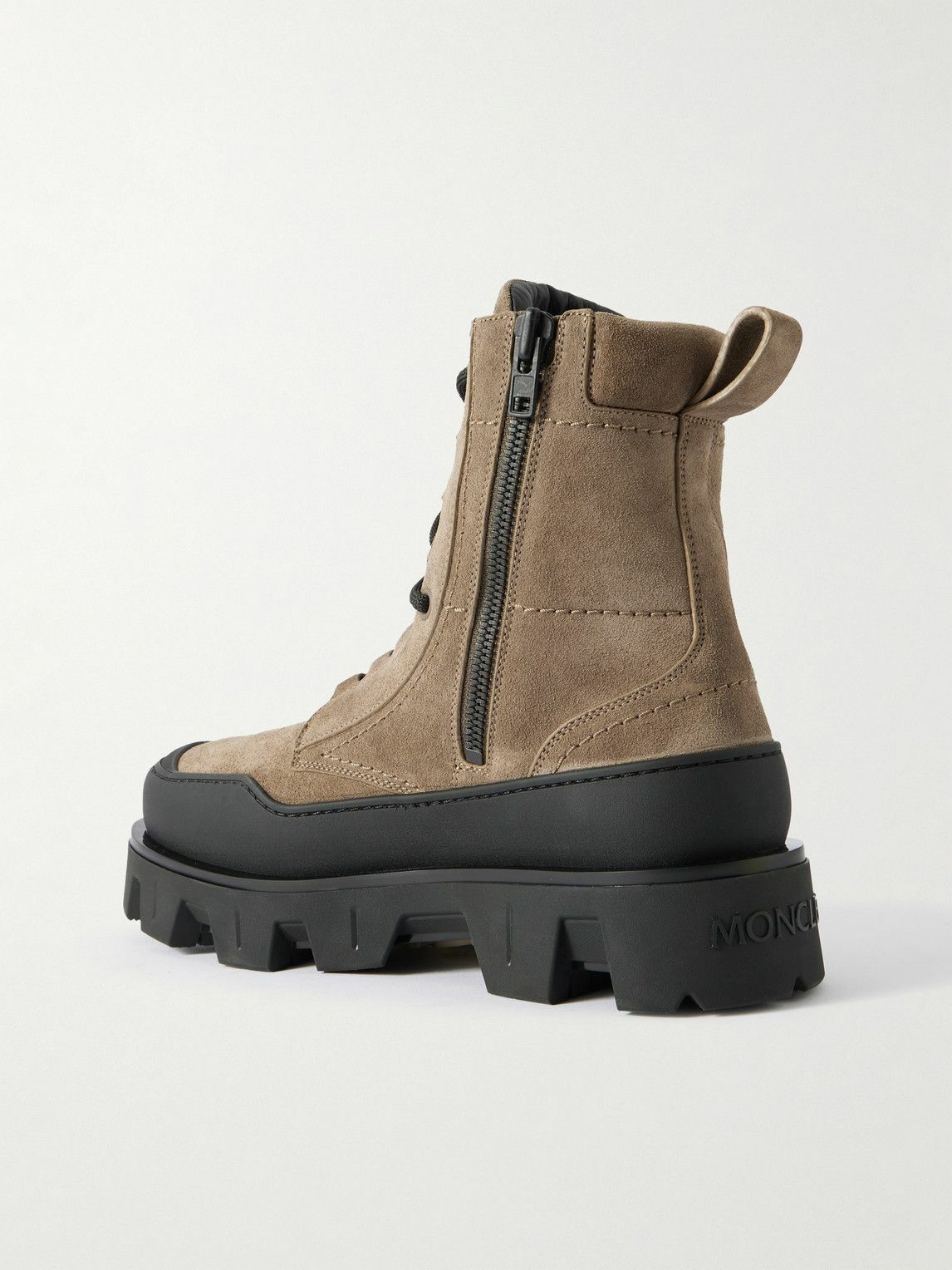 Moncler - Peak Path Suede Lace-Up Boots - Brown