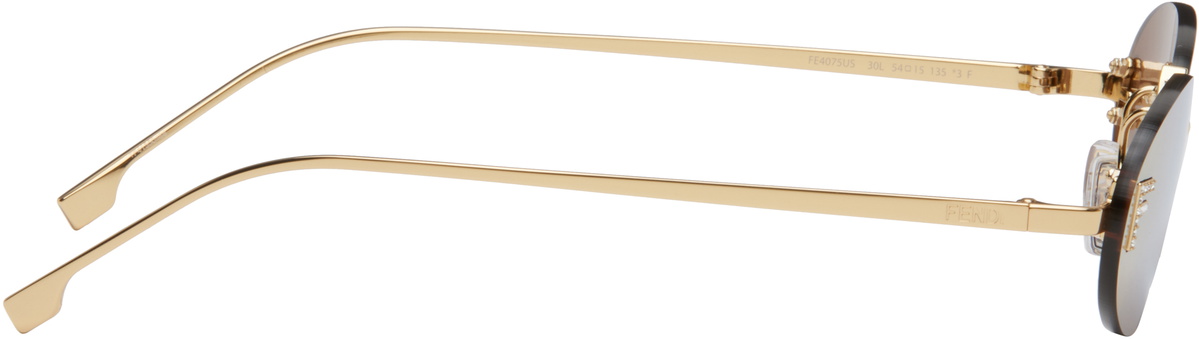Fendi Gold 'Fendi First' Crystal Sunglasses
