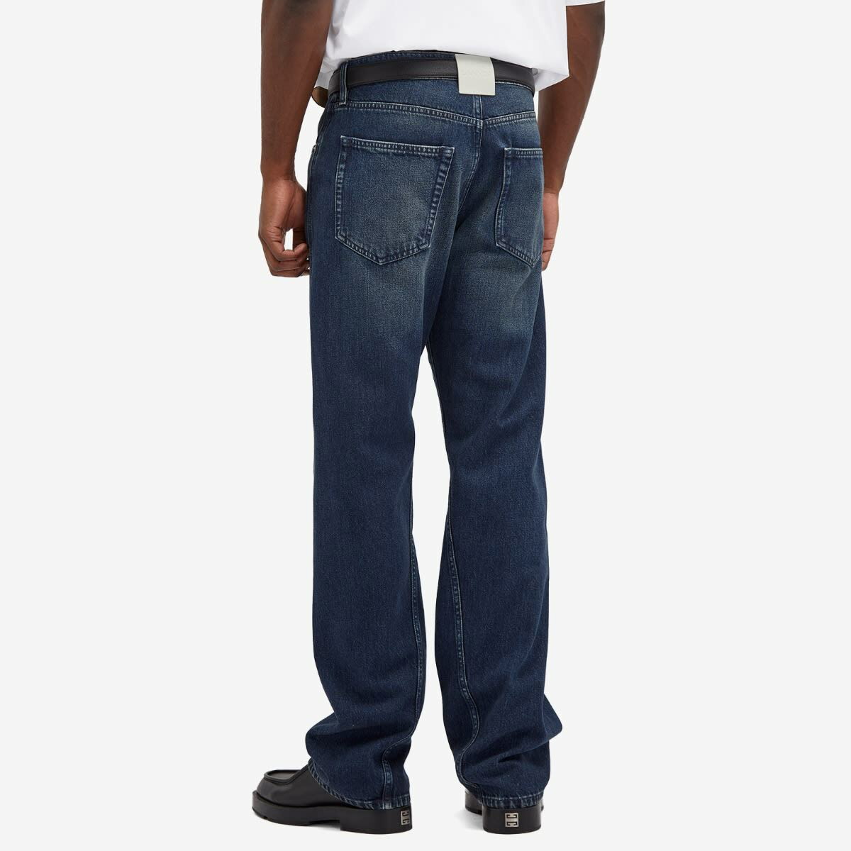 Lanvin Men's Twisted Seam Straight Fit Jeans in Mid Blue Lanvin
