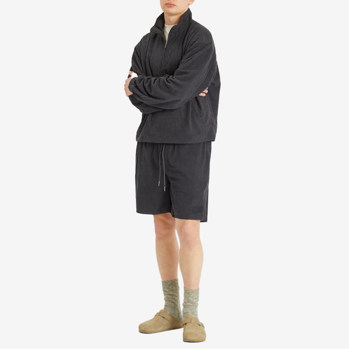 Honor the Gift Men's Textured Knit Half Zip Sweatshirt in Black