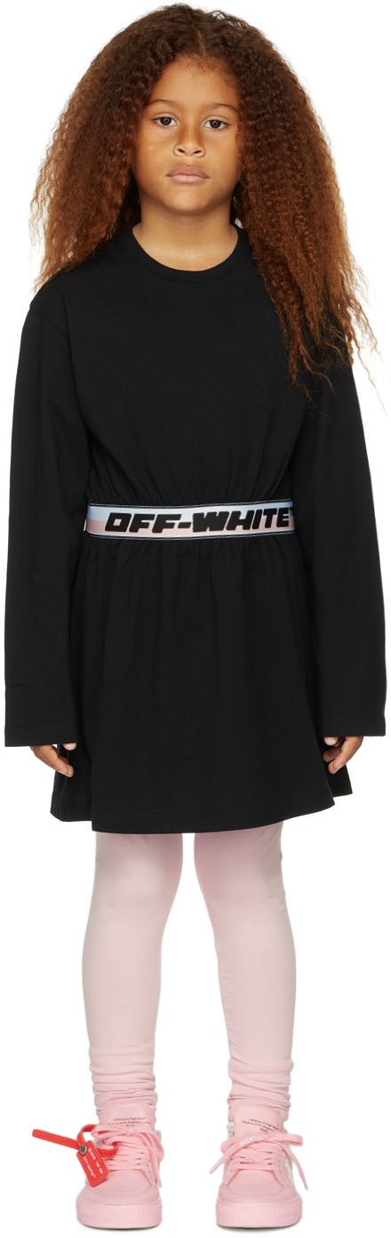 Off-White Kids Black Logo Band Dress Off-White