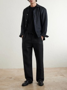 Saman Amel - Straight-Leg Linen Trousers - Black