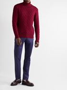ETRO - Textured-Knit Wool Rollneck Sweater - Burgundy