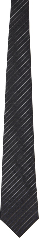 Photo: Comme des Garçons Homme Deux Black Thin Stripe Tie