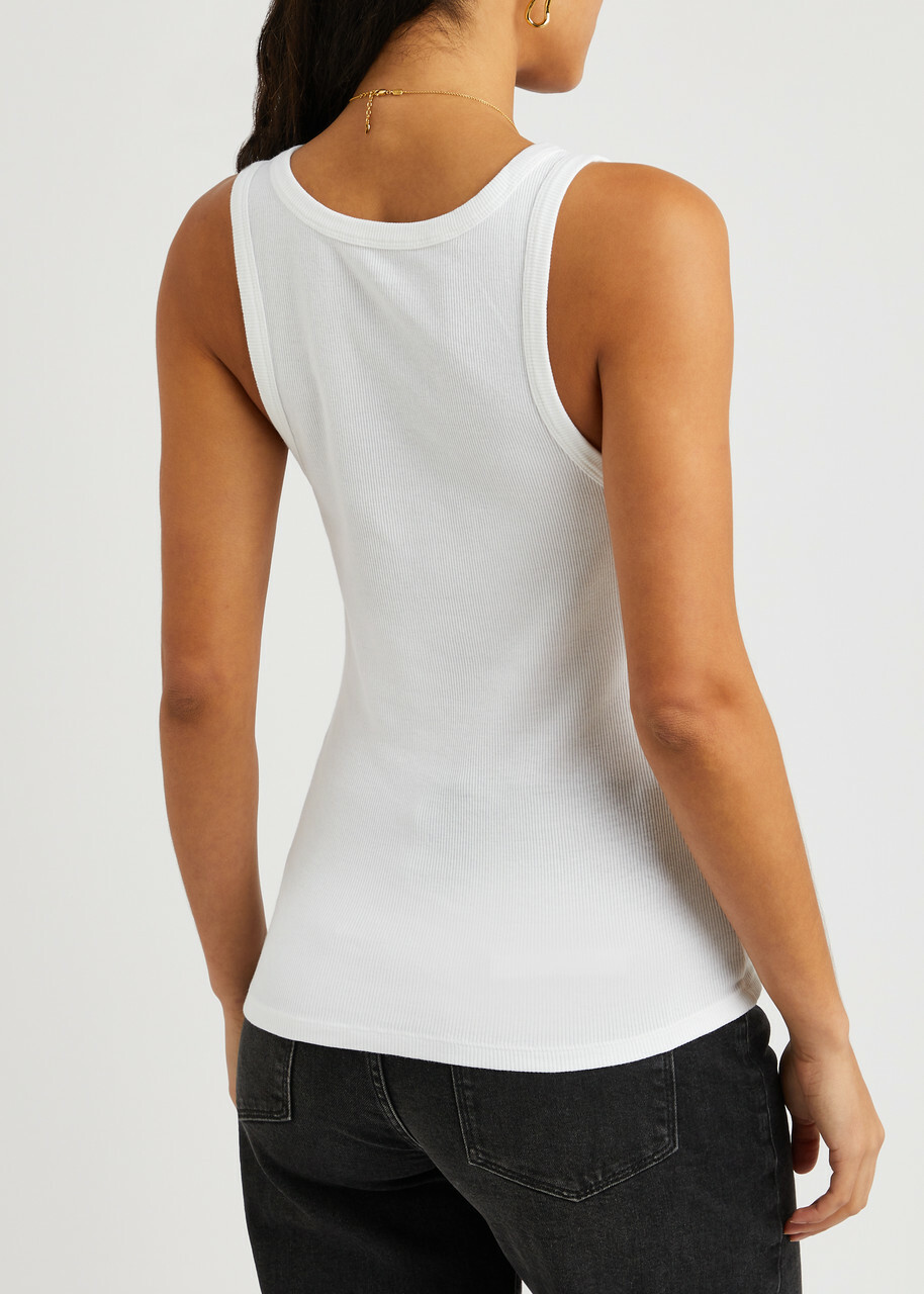 Colorful Standard Ribbed Stretch-cotton Tank White