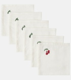 Cabana Floral Medley set of 6 linen napkins