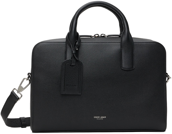 Photo: Giorgio Armani Black Leather Briefcase