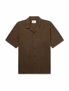 NN07 - Julio 5706 Camp-Collar Linen Shirt - Brown