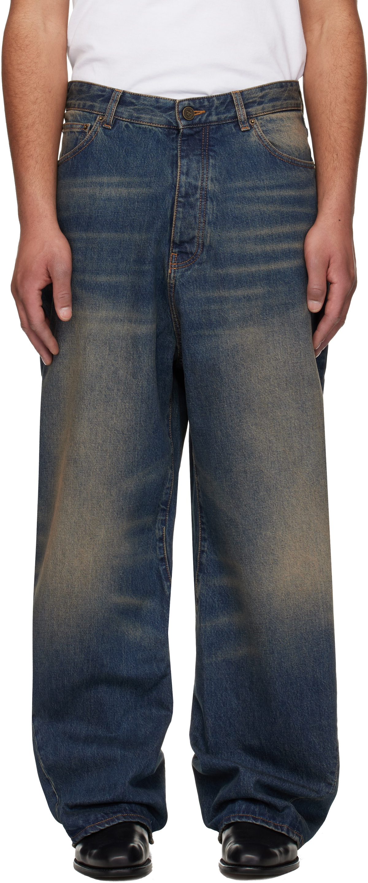 VETEMENTS Navy Spiral Jeans