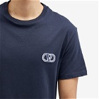Valentino Men's Embroidered V Logo T-Shirt in Navy