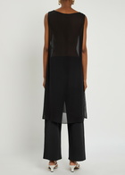 Eileen Fisher Sheer Silk-chiffon Poncho Black