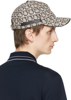 Salvatore Ferragamo Off-White & Gray Gancini Baseball Cap