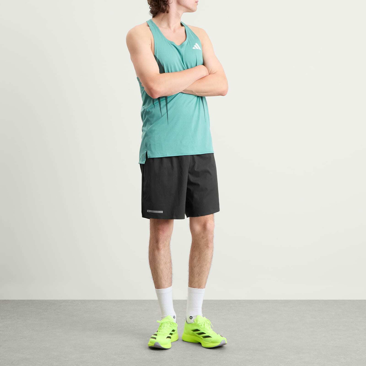 Adidas Running adidas Adizero Archive Running Tank Top in Powder Teal