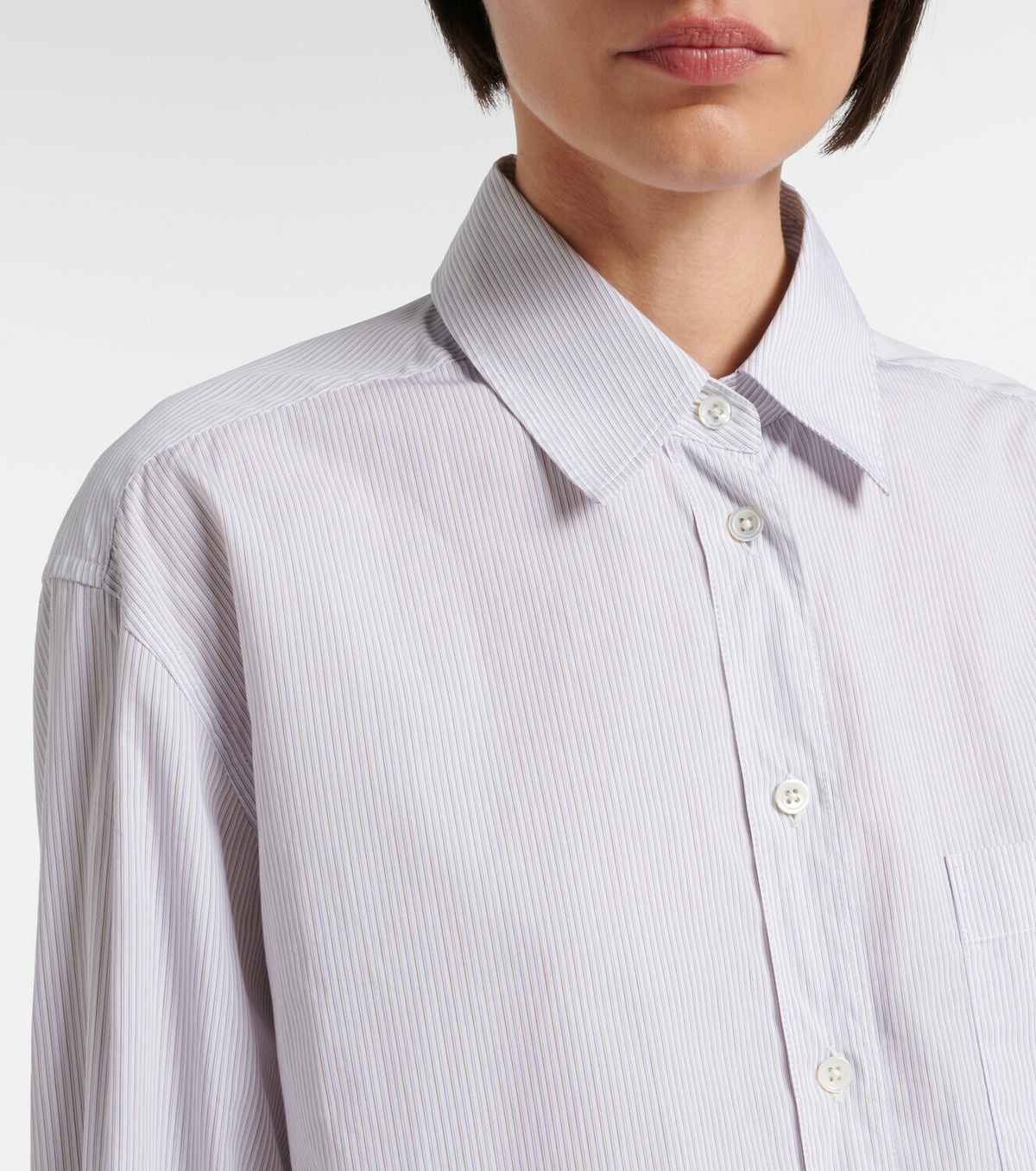 The Row Gavina pinstriped cotton poplin shirt