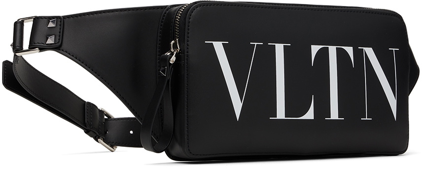 Valentino Garavani Black Leather VLTN Belt Bag Valentino Garavani