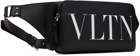 Valentino Garavani Black Leather VLTN Belt Bag